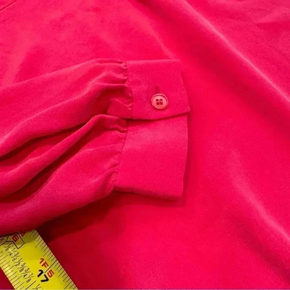 Lafayette 148 women’s long sleeve silk pink blouse front pockets sz 4 - Picture 5 of 9